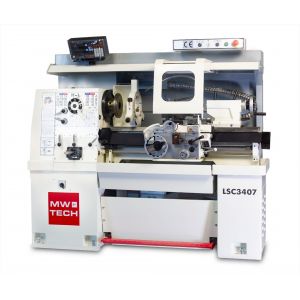 Tour &agrave; m&eacute;taux industiel hauteur des pointes 171 mm entre-pointe 760 mm al&eacute;sage 40 mm 3,75 kW 400V + affichage digital MW-Tech LSC3407 - Neuf