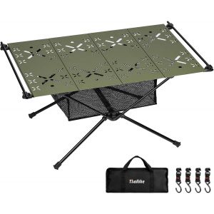 Ulteronixshop-Table De Camping Pliable, Table De Camping Pliante En Aluminium Avec Sac De Transport Et Sac En Filet, Table De Pique-Nique Portable Ultra-L&eacute;g&egrave;re (60 X 40 X 40 Cm) - Vert Fonc&eacute; - Neuf