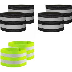 Acdsgd-6 Pi&egrave;ces Brassards R&eacute;fl&eacute;chissants, Barres Parall&egrave;les Brassard Securite, &Eacute;lastique Brassard De S&eacute;curit&eacute; R&eacute;fl&eacute;chissante, Bande R&eacute;flecteur De Haute Visibilit&eacute; Pour Cyclisme Jogging Randonn&eacute;e - Neuf