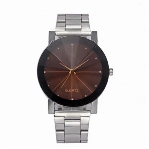 Montre Mâle À Bracelet En Acier De Ligne Symétrique De Ligne Symétrique (Marron) - Neuf