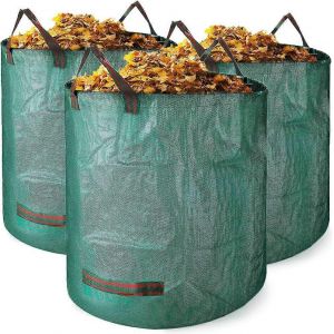 Lot de 3 sacs de jardin de 272 L, imperm&eacute;ables et pliables, pour d&eacute;chets de jardin. Sacs poubelle r&eacute;utilisables et r&eacute;sistants, autoportants et robustes. - Neuf