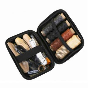 Kit De Couture Cuir 28 Pi&egrave;ces : Poin&ccedil;ons, D&eacute;s &Agrave; Coudre, Prot&egrave;ge-Doigts, Fil Cir&eacute;, Aiguilles &Agrave; Coudre. Id&eacute;e Cadeau Id&eacute;ale. - Neuf