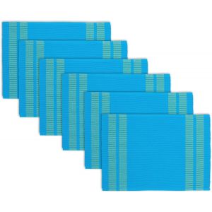 Eryi-Lot De 6 Sets De Table De Salle À Manger | Couleur Bleu Turquoise | Sets De Table En Coton Côtelé Fin | Taille 46 X 32 Cm | Lavable En Machine - Neuf