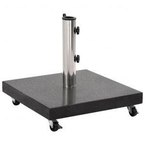 Vidaxl Socle De Parasol Granite 30 Kg Carré Noir - Neuf