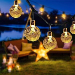 KAL-Guirlande Lumineuse Extérieur Solaire, 7 M 50 Led Guirlande Lumineuse Solaire Ip65 Etanche, 8 Modes Guirlande Lumineuse Decoration Noël Pour Jardin, Noël, Mariage, Fête - Neuf