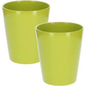 ERYI-® Lot De 2 Pots De Fleurs En Céramique Pour Orchidées - Hauteur : 150 Mm - Diamètre : 120 Mm - Vert - Neuf