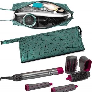 KALANKA-Étui de Voyage Étanche en Cuir PU pour Sèche-Cheveux, Résistant à l'usure Portable Sac de Rangement Étanche pour Sèche-Cheveux, Housse Sac Case pour Sèche-Cheveux Dyson Supersonic (Vert) - Neuf