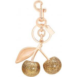 KAL-Porte-Cl&eacute; Cerise Dor&eacute;e Femme,Breloque De Sac &Agrave; Main &Eacute;l&eacute;gante, Sac En Forme De Cerise Charms Sac &Agrave; Main Pour Dames,Porte-Cl&eacute;s Mignon Accessoire De Mode Pour Sac Geschenk Zum Feiertag 12.5X6.5Cm - Neuf