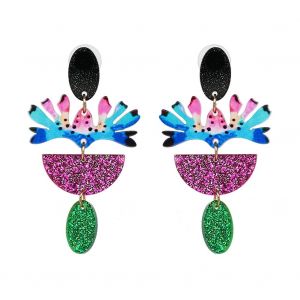 Boucles D'oreilles Tendance De Style Europeen Et Americain Pour Femmes (Multicolores) - Neuf