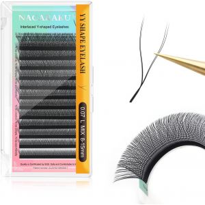 Kalanka-Yy Cils Extension 4d Y Lash Tissés En Croix À La Main Bouquet De Cils Volume Russe Faux Cils Naturel Premade Fans Préfait Ventilateur Wispies Cluster Eyelash Noir 12 Rows (0.07 L 8-15mm¿ - Neuf