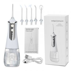 Hydropulseur Dentaire, Vaporisateur Dentaire Pour Hydropulseur De Voyage, 3 Modèles Et 5 Buses De Rechange, Irrigateur Oral Professionnel, 350 Ml Étanche Ipx7, Rechargeable Par Usb Portable - Neuf