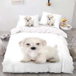 Housse De Couette X Bichon Frise Parure De Lit En Microfibre Avec Fermeture &iquest;&iquest;Clair, Housse Couette + Taie D'oreiller X Cm - Neuf
