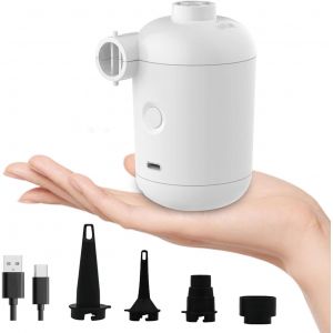 Chenquansarl-Pompe À Air Électrique Portable, Pompe À Air Électrique Gonfleur Dégonfleur Avec 4 Buses D'air, Batterie De 1000 Mah Rechargeable Pour Lit Pneumatique Matelas Gonflable Sac Sous Vide - Neuf