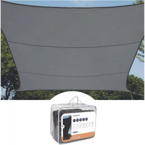 CHECARZHN--NO1-Voile D'Ombrage, Toile Ombrage, Toile Extérieure Terrasse, Perméable, Respirant, Protection Contre Uv, 4 Anneaux En O En Acier Inoxydable, 3.6 X 3.6 M, 180 G/M², Pehd, Carré, Gris Fonc - Neuf