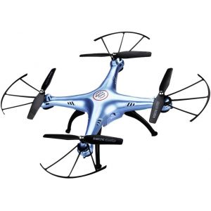 Syma X5hw 2.4g 4ch Rc Quadrocopter Drone (0.3mp Camera Hd, Sans Fil Fpv Echtzeitübertragung, High-Hold, 360° 3d Flips Eversion, Headless-Modus, Construit En 6-Axes Gyro, Éclairage Led ) Bleu-Marque Générale - Neuf