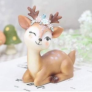 Poupée de cerf Jouet Décoration 4.1"",Mignon Cerf Doe Noël Décoration de la maison Décorations en résine - Neuf