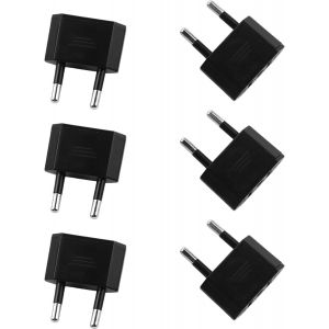 6 Pi&egrave;ces Adaptateur Prise USA Noir Adaptateur Prise Universelle Adaptateur Prise Japon Daptateur Prise Americaine/France/Us vers EU Voyage Voyage d'affaires - Neuf