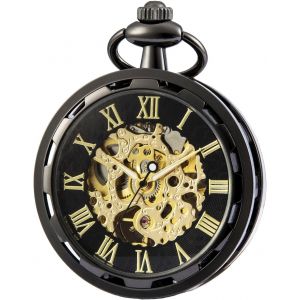 Eryi-Nouveau Design Unique Face À La Main Mécanique Vent Montre De Poche Complète Sliver - Neuf