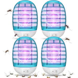 Lampe Anti Moustique,2025 Nouveau Electrique Anti Moustique 4 Tue Mouche Electrique Avec Lumière Uv Piège À Insectes Électrique Répulsifs À Moustiques,Anti Mouches Sûr Et Efficace Pour Chambre, Cuisi - Neuf