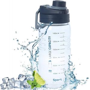 Gourde Eau,Bouteille D'eau,Gourde Sport 1.5l Bouteille Filtrante Avec Indicateur De Millilitre,Sans Bpa,Étanche & Bouteille Infuseur Thé Bouteille La Gym,Gourdes De Camping Et Randonnée - Neuf