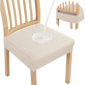 Housses De Siège Imperméables Pour Chaises De Salle À Manger Lot De 2,Chaise Amovible Lavable En Jacquard Extensible - Neuf