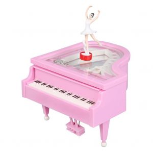Boîte à musique de piano classique romantique,mini ornements ménagers,phtalballerine,exquis,mode créative,respectueux de l'environnement,décoration d'intérieur -Rose - Neuf