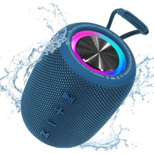 Enceinte Bluetooth Portable, Haut-Parleur Bt5.3 Sans Fil 20W Bluetooth Speaker Basses Riches 16H Avec Lumière Led, Supporte Radio Fm, Tf, Usb, Aux Pour Maison, Cyclisme, Extérieur, Voyages, Douche - Neuf