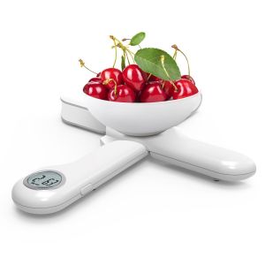 Nouvelhorizonstore-Balance De Cuisine Pliable, Balance Num&eacute;rique, Balance De Cuisine &Eacute;lectronique, 5kg/1g, &Eacute;cran Lcd, Avec Fonction Tare (Blanc) - Neuf