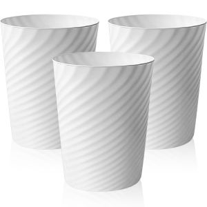 Lot De 3 Petites Poubelles &Agrave; Papier, En Plastique, Sans Couvercle, Pour Cuisine, Chambre D'Enfant, Chambre &Agrave; Coucher, Salon (Blanc) - Neuf