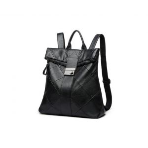 Sac à dos en cuir synthétique pour femme, sac de voyage décontracté pour filles ¿ Noir - Neuf