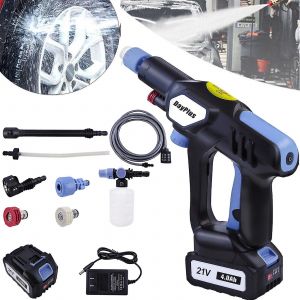 Nettoyeur haute pression &eacute;lectrique sans fil 21 V, jet puissant, charge de batterie pour voiture - Neuf