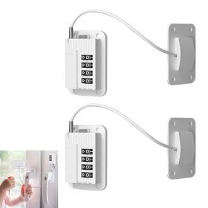 Verrous de s&eacute;curit&eacute; enfant pour r&eacute;frig&eacute;rateur avec code - Lot de 2, installation facile, conception durable - Neuf