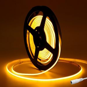 Dc12v Ruban Led Cob Orange, 5m 480led/M N&eacute;on Bande Lumineuse Led, 4mm Led Strip Rubans &Agrave; Led Cob Pour La D&eacute;coration De La Salle Fpv De Voiture(Seule Bande Led) - Neuf