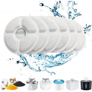 Kalanka-Filtre Fontaine Eau Chat, Filtre De Fontaine Triple Action 6 Pcs Pour Remplacement De La Fontaine De Chat Avec R&eacute;sine &Eacute;changeuse D'ions, Charbon Actif Pour Fontaine &Agrave; Eau 2-2.5l - Neuf