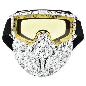 Masque De Protection Anti-Buee Et Coupe-Vent Avec Bande Elastique Pour Moto (Lentille Jaune) - Neuf