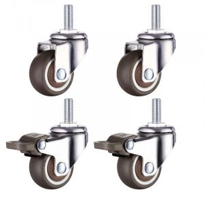 4 Pcs Roulette Pivotante Meubles avec Frein Diamètre 38mm Petites Roulettes M8x20mm Charge 80kg - Neuf