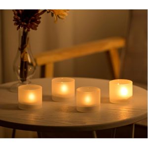 12 Pièces Bougeoir en Verre Dépoli,Mini Bougeoir Photophore,4.3cm de Largeur 3.9cm de Hauteur pour Les Cadeaux,Mariages,Cadeaux et Décoration de la Maison - Neuf