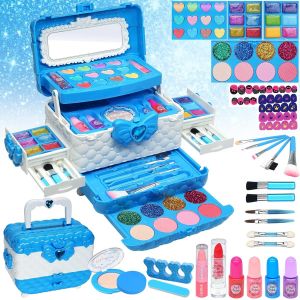 KALANKA-Maquillage pour Filles - 57pcs Maquillage Fille,Maquillag pour Enfants Lavable et Jouets de Non Toxiques, Parfait 3-12 Ans - Neuf
