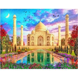 Eryi-50 X 40 Cm - Peinture Diamant Taj Mahal 5d - Peinture Diamant Taj Mahal - Paysages Et Nature - Inde - Diamant - Art - Broder[4391] - Neuf