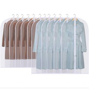 Ensemble veste 12 pièces, vêtements imperméables, Protection PEVA 60*100cm/60*120cm, imperméable Transparent, ensemble chemise, sac et robe - Neuf