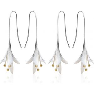 Kal-2 Paires De Boucles D'oreilles Fleur De Lys, Boucles D'oreilles Pendentif Fleur, Boucles D'oreilles Hypoallergéniques, Cadeaux D'anniversaire Pour Dames Et Filles - Neuf