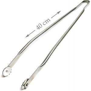 Pince &agrave; Barbecue INOX &agrave; Roulettes-Taille 40cm-Professionnelle-Fabriqu&eacute;e en France - Neuf