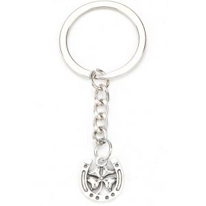 Kal-Porte-Clés Porte-Bonheur Avec Trèfle Et Fer À Cheval, Pendentif Fer À Cheval, Accessoire Pour Équitation, Chevaux Filles, Cadeau De Remerciement - Neuf