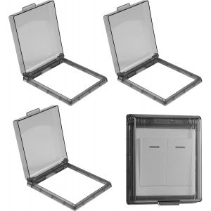 Cache Prise Murale &Eacute;tanche 4 Pi&egrave;ces,Type 86 Transparent Autocollant sans Per&ccedil;age,Protection Prise &Eacute;lectrique B&eacute;b&eacute; pour Salle de Bain,Cuisine,Ext&eacute;rieur,Anti-Poussi&egrave;re,R&eacute;sistant &agrave; l'Huile - Neuf