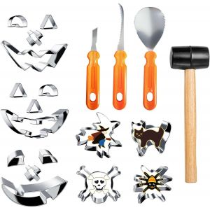 Cauc-Kit De Sculpture De Citrouille D'halloween Pour Enfants,2024 Nouveau Couteau De Sculpture De Citrouille Avec Emporte-Pi&egrave;ce D'halloween En Acier Inoxydable,Kit De Sculpture De Pumpkin Diy Hallowe - Neuf