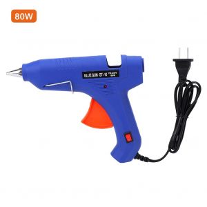 Pistolet a colle thermofusible electrique bleu 80 W, outil de reparation pour loisirs creatifs avec interrupteur 100-240 V, prise americaine - Neuf