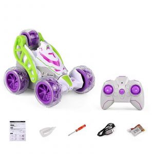 Remote Control Stunt Car Flip Over Drift Car Toy Model Tumbling Spin Car LED Rotating Car Toy Children Electronic Gift Orange-Vert - Neuf