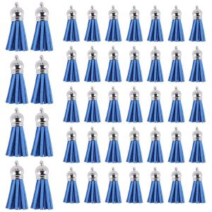 100 Pcs Porte-Cl&eacute;s Glands Faux Daim En Cuir Pompon Pendentifs Porte-Cl&eacute;s D&eacute;coration Pour Bricolage Artisanat Makin - Neuf