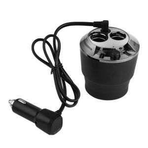 Adaptateur secteur pour chargeur de voiture allume-cigare 80 W 12-24 V, repartiteur a 2 prises, tension et courant - Neuf