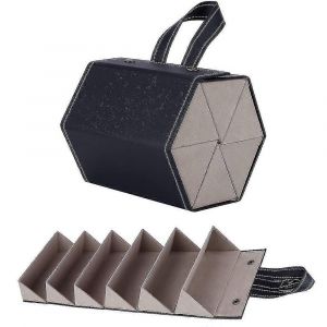 (Noir) Organisateur De Lunettes De Soleil 6 Emplacements &Eacute;tui &Agrave; Lunettes De Voyage Bo&icirc;te De Rangement Pour Plusieurs Paires De Lunettes Support &Agrave; Lunettes Suspendu - Neuf